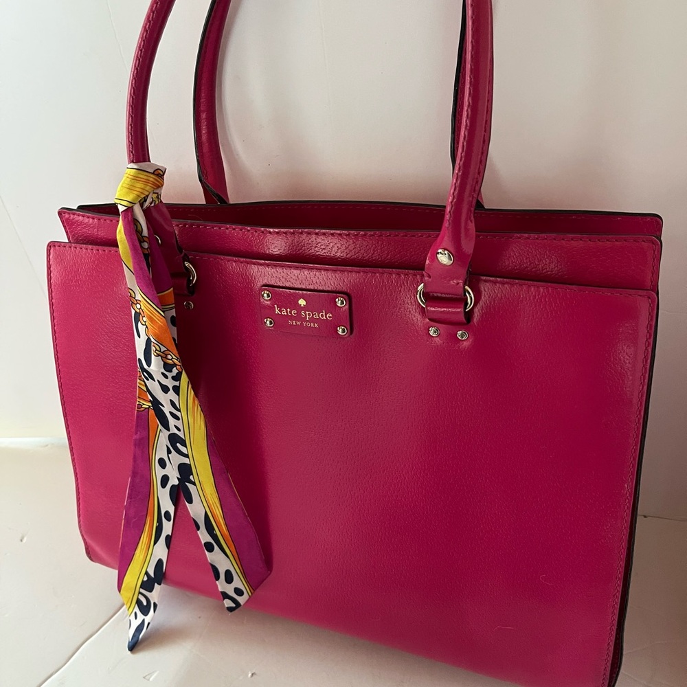 Kate Spade Wellesly Durham Fuchsia Hot Pink Tote Large Satchel Handbag